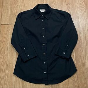 J.Crew Haberdashery Women’s Small Button Down Long Sleeve Shirt Black Stretch
